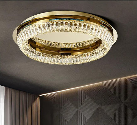 45W 75W 135W Lampe circulaire à cristaux à plafond élevé Lumières de chandeliers