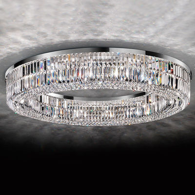 Quadré rond K9 Monture à cristaux haute plafond chandeliers ODM