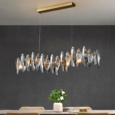 Diamond Cut Crystal Chandelier Lights moderne de galvanoplastie 80*25cm 90*18cm