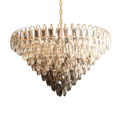 Luminosité fumeux de la lumière E14 de Diamond Shaped Crystal Chandelier Ceiling intense