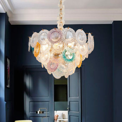 OEM ODM Disque de verre Personnalisé Pendant Lumières Polissage par électroplatement AC110V À 250V
