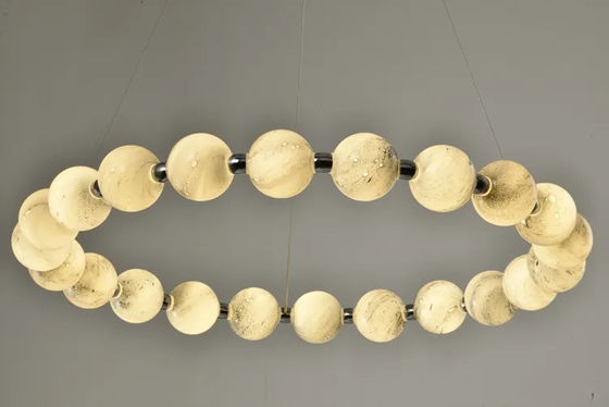 100V à 277V Ring Chandelier Pearl Necklace Chandelier circulaire moderne d'intérieur