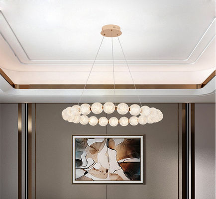 L'anneau acrylique tricolore LED moderne pendant lumière bouton de commutation 10 à 30m2
