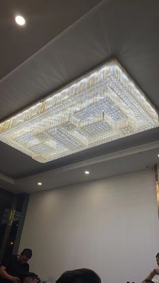 Pureté Crystal Square Customized Pendant Lamp pour le salon et le haut grenier