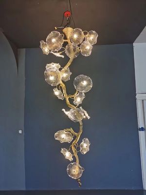 Lampe à pendentif personnalisée de 51W à 60W Champignons feuille lampadaires verticaux modernes extra-grands