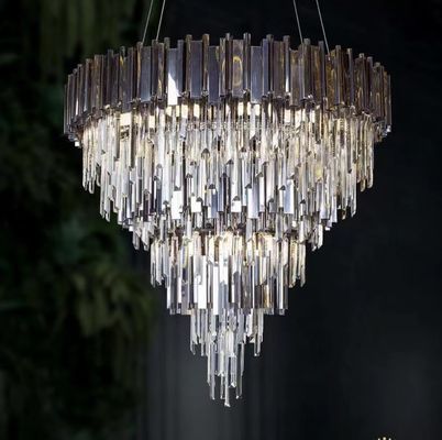 Lampe pendante adaptée aux besoins du client contemporaine moderne Chrome et Crystal Chandelier AC240V