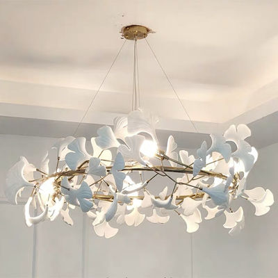 Le lustre pendant de feuille en céramique de Ginkgo allume la ligne suspendue réglable