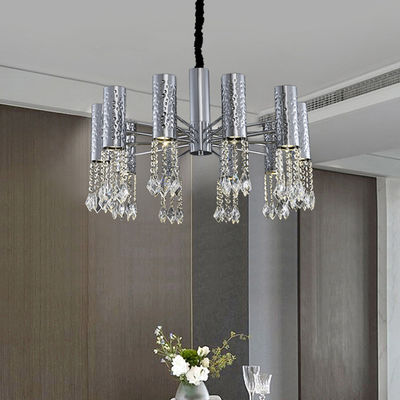 Plafonniers en cristal modernes de chrome d'acier inoxydable réglables 110V - 240V
