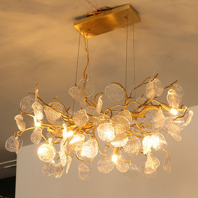 Métal / bois / verre / tissu Lumière suspendue personnalisée avec porte-lampe E27 / E26 / B22