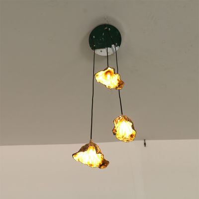 Lustre de Lotus Leaf Chandelier Creative Indoor d'en cuivre de Dewaxed