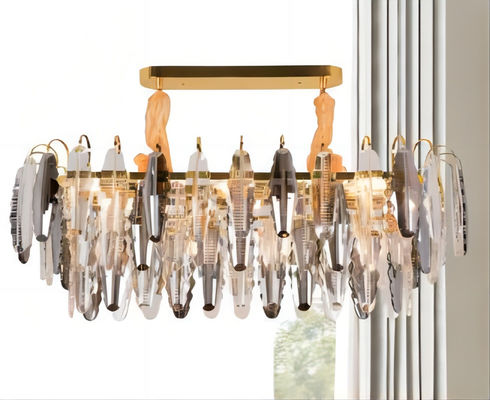 Crystal Smoke Grey Pendant Light adapté aux besoins du client antirouille pour le club supérieur