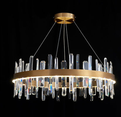 Plat de plafond en métal de Crystal Ceiling Light Fixture With de lustre de forme ronde