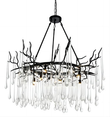 lustre moderne de 3000K 4000K 6500K Crystal Chandelier Clear Glass Drop
