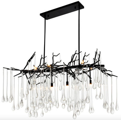 AC110 - lustre moderne de 240V 50/60Hz Crystal Chandelier Clear Glass Drop