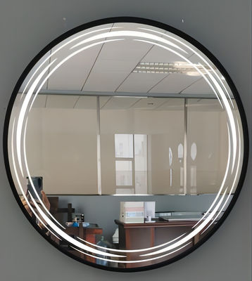effet de réflexion clair de miroir de salle de bains de cadre en aluminium de diamètre de 60 cm