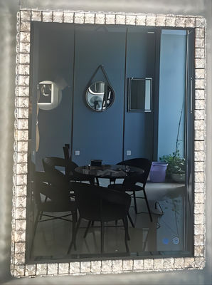Miroir de l'acier inoxydable LED Crystal Effect Mirror Crystal Vanity avec des lumières