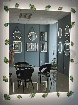 La lumière LED colorée par émail de miroir de salle de bains d'ODM LED d'OEM a allumé le miroir