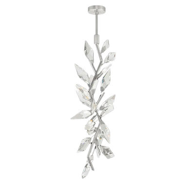 Chandelier à feuilles de cristal à facettes coupées à la main de 60 W avec ampoules LED