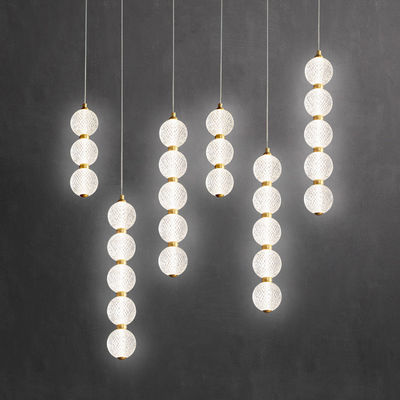 Lumières de chandelier en cuivre et en acrylique pour chambre à coucher
