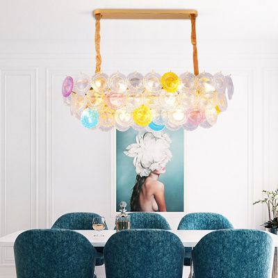 Lumière douce luminosité colorée disque de verre pendentif lumières E14 AC 110 - 250V