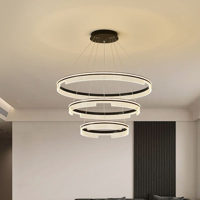 Matériau de polissage métallique LED Lustre rond contemporain 20 - 30m2