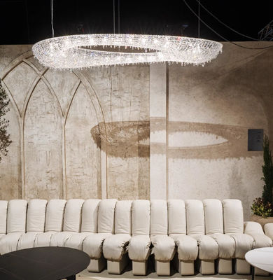 Lumière ovale de cristal pour salon et salle à manger