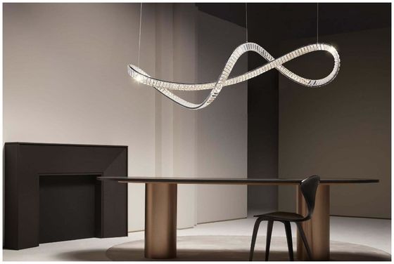 Italian Light Luxury Minimaliste Lustre de cristal Salon d'exposition Conception de modélisation artistique Ingénierie Lustre