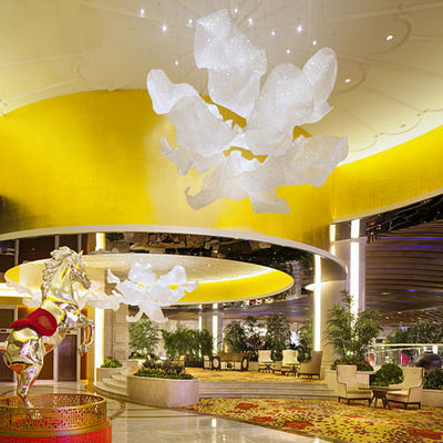 Salles de bal Réseau tissé Belle grande lustre de cristal élégant Luxe magnifique