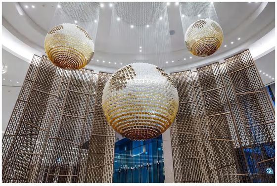 Éclairage personnalisé Armatures d'éclairage Art Glass Grand Foyer Lustreur d'éclairage OEM ODM