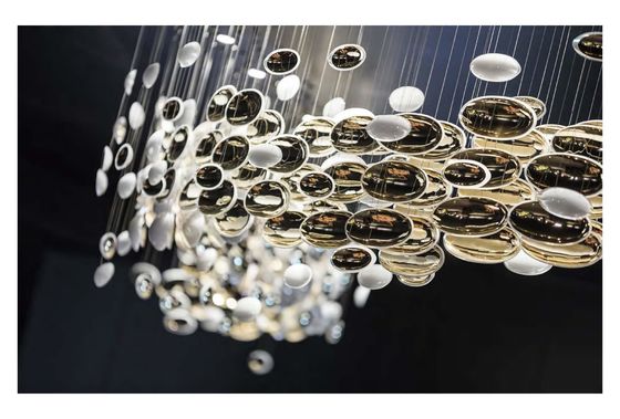 Chandelier d'art ovale en verre Chandeliers extra grands