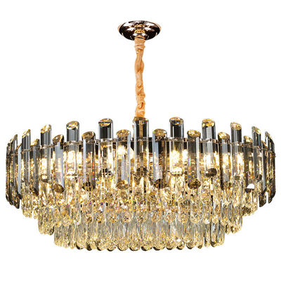 S Gold Smoke Grey K9 Crystal Chandelier cuisson du vernis polissage