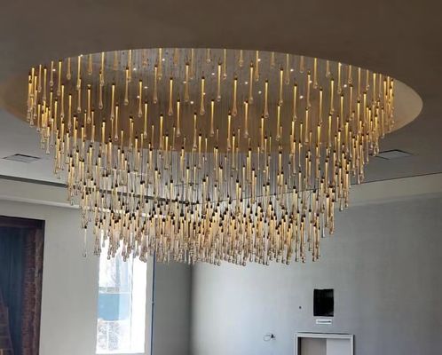 Miroir électroplaté American Water Drop Crystal Chandelier pour les hauts plafonds