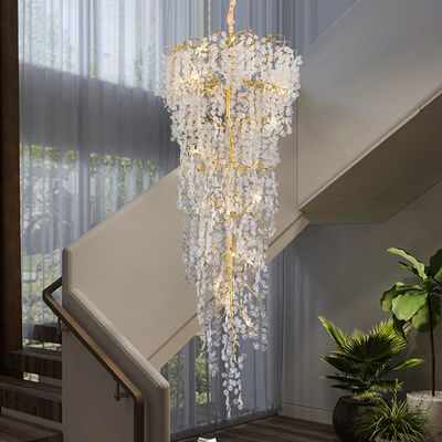Grand énorme énorme personnalisé lampes suspendues 9500lm préfabriqué villa luxe suspendue lampes de plafond