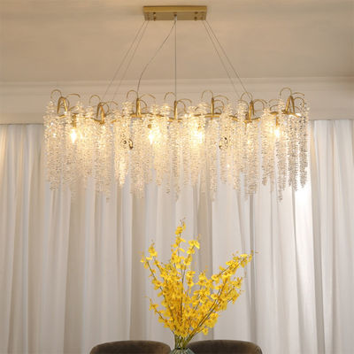 Chandeliers commerciaux de cristal haut de gamme pour les restaurants avec des perles de cristal de haute qualité