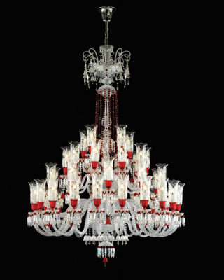 Chandeliers en verre créatifs et personnalisés clairs ou colorés Chandeliers contemporains pour hauts plafonds
