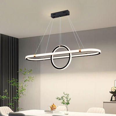 LED 92W/Trois couleurs Noir Lustre du restaurant Doux