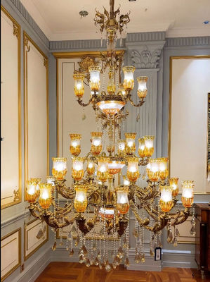 Chandelier en cristal de taille ronde de style européen