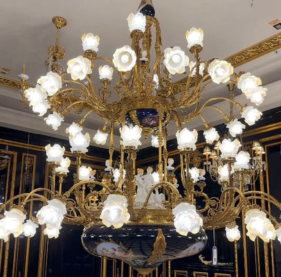 Élégance européenne Grand foyer de 2 étages Lustreur Grand luminaire Musées Bâtiments historiques