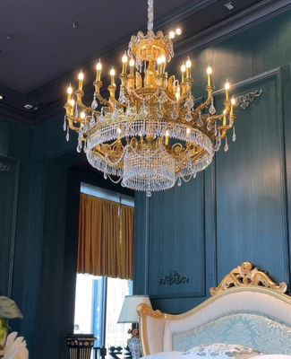 Cour européenne haut de gamme luxe Chandelier à bougie de cristal