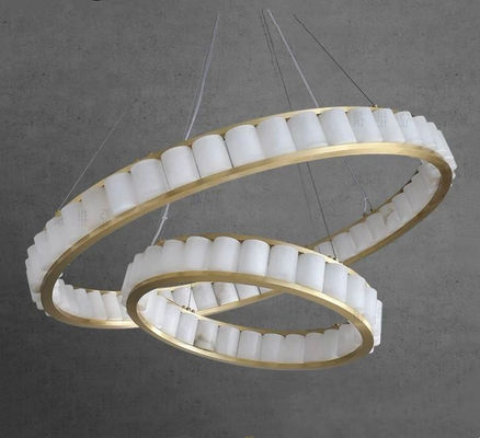 Éclairage circulaire personnalisé de style nordique Alabaster Lumière suspendue moderne pour le foyer et l'escalier