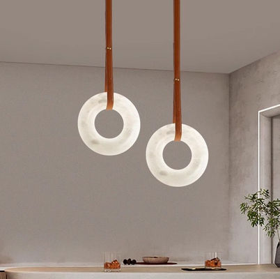 Moderne simple bureau commercial intérieur maison suspendue halo anneau pendentif alabaster lustre