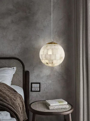 Lumière moderne de luxe dentaire naturel alabaster lustre chambre à coucher salon restaurant bar café décor lampe suspendue globe métallique