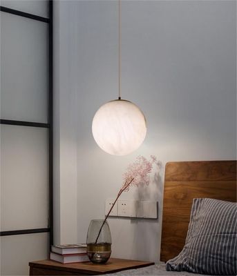 Luxe léger Villa simple Salle à manger Magasin de vêtements Lampe d' alabaster Ronde Ballon Lustre sphérique