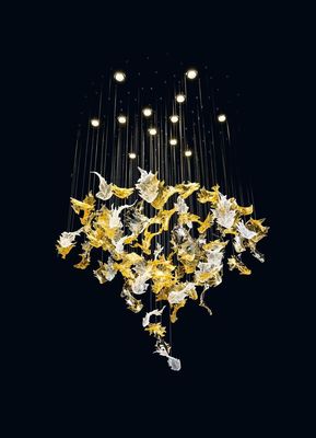 Décoration intérieure moderne Custom Hotel Club Glass Led Grand Projet Lustre Pendant Lamp