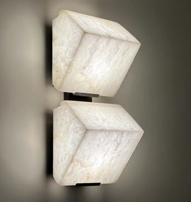 Lampe de mur LED en alabaster Postmoderne Créatif décor de la maison Lumière murale en cuivre en marbre Pour la chambre à coucher