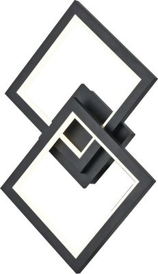 Corps lumineux noir carré géométrique simple en aluminium 20W 3000K commutateur de commande lampe murale plafond