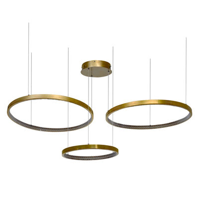 Lumières de pendentif moderne Salon salle à manger Cercle Rings Acrylique Aluminium Corps LED Lampe de plafond maison métallique contemporaine
