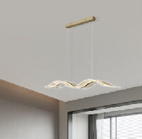 Ajouter une grande lampe nordique moderne de luxe à longue bande ondulée lampe acrylique bar hôtel décoration pour la maison lustre lampe suspendue