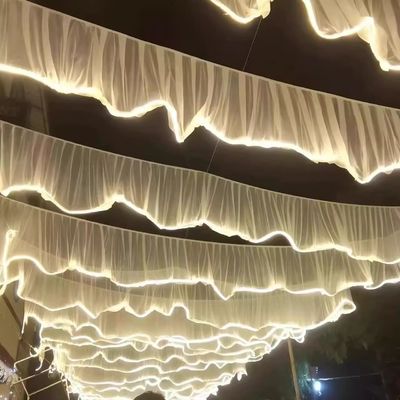 Rideau de plafond de mariage de lumière blanche à bande S pour salle de danse Décoration de salle de mariage avec bande de lumière LED