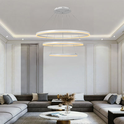 Chambre de séjour de l' hôtel de la villa Lumière à pendentif linéaire de luxe Ronde à l' anneau Lumière à LED